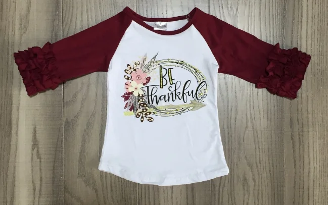 thankful Осенне-зимний хлопковый топ с рукавами на День Благодарения для маленьких девочек; футболки; raglans thankful; детская одежда с тыквенным пером - Цвет: thankful