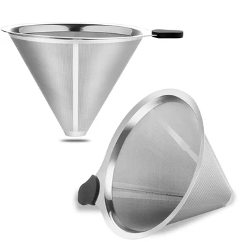 

Big deal Coffee Filters for Pour Over Metal Coffee Dripper Reusable Cone Filters Carafes and Other Coffee Makers