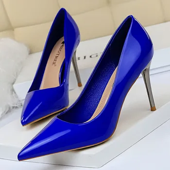 

2019 New Women pumps Elegant pointed toe office lady Shoes Spring Summer High heels Wedding Bridal Shoes sapato feminino
