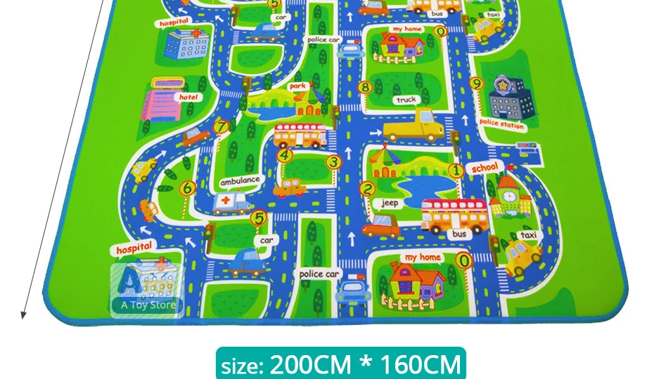 Карта города, мягкий игровой коврик для малышей, детский игровой коврик, игрушки для ползания, развивающие ковры для детей, Детский игровой коврик-головоломка