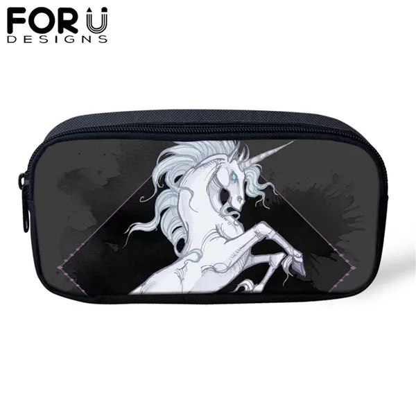 FORUDESIGNS/3 шт./компл. школьный рюкзак для мальчиков подростков девочек темное искусство с принтом «Единорог», книжные сумки для активной деятельности, Студенческая, для путешествий, рюкзак для путешествий - Цвет: CDGX1539K