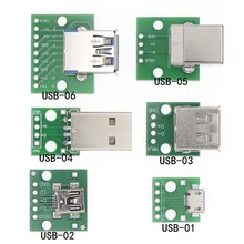 10 шт. USB разъем/MINI MICRO USB для DIP адаптер 2,54 мм 5pin Женский Разъем b Тип USB2.0 Женский PCB конвертер USB-01