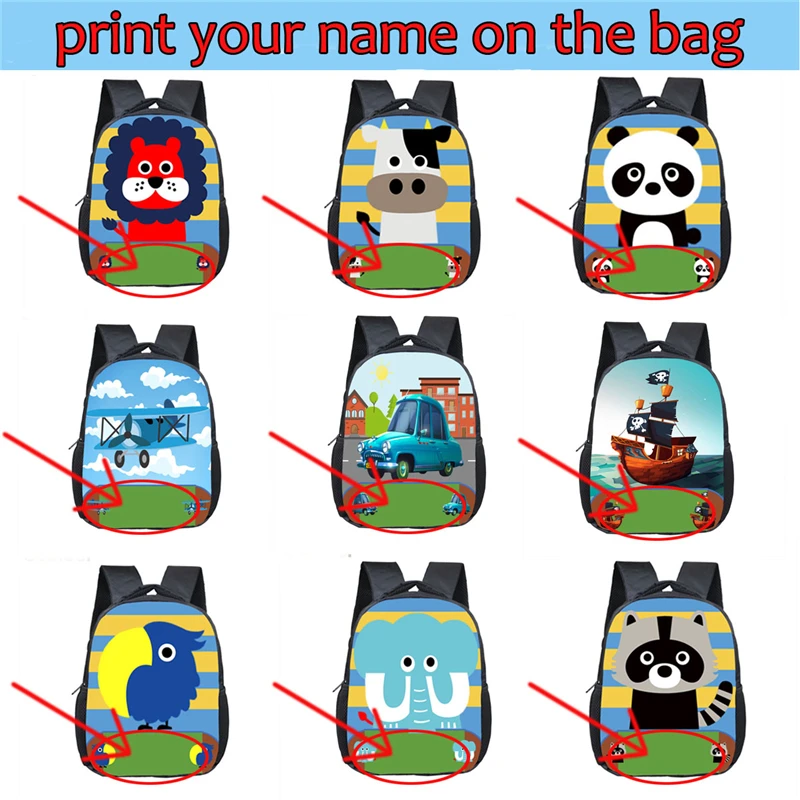 Backpacks School-Bags Kids Bag Customize Unicorn/plane Children Girls Cartoon The-Name