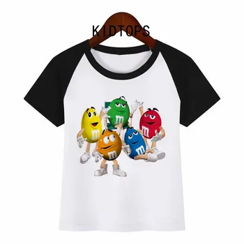 

Fashion kid t-shirt 3D Boy/Girl chocolate beans MM print funny streetwear t shirt Anime Short Sleeve Baby Shirts
