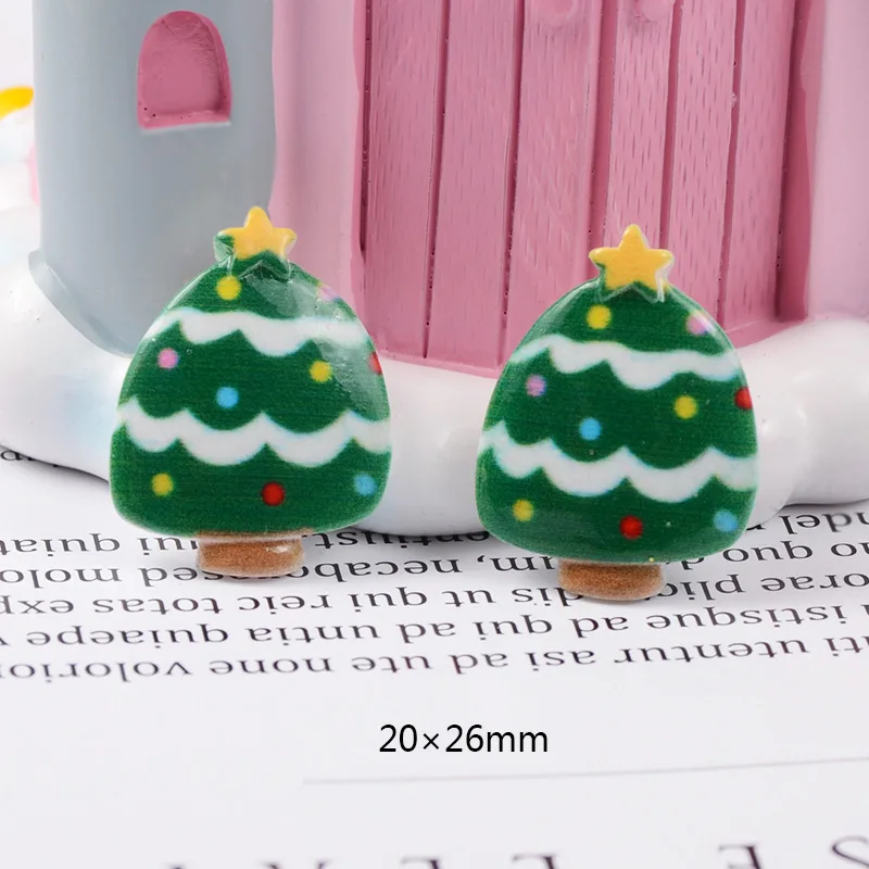 Christmas tree 1 10-40 шт Рождество узор плоская полимерная цвет наборы сделай сам DIY материал для рождественских украшений аксессуары украшения - Цвет: Christmas tree 1