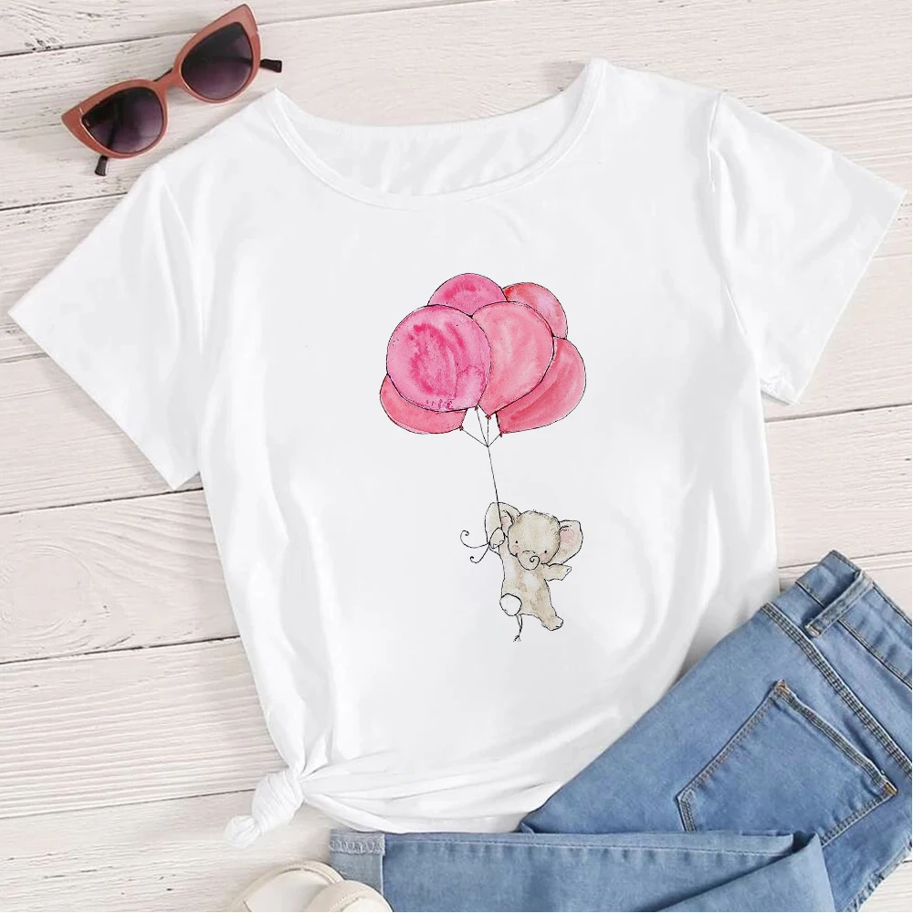 Camisetas con estampado de y globo para Mujer, ropa moderna, venta al por mayor, cómoda, informal, Pop, Tumblr, 2021 - AliExpress Ropa de mujer