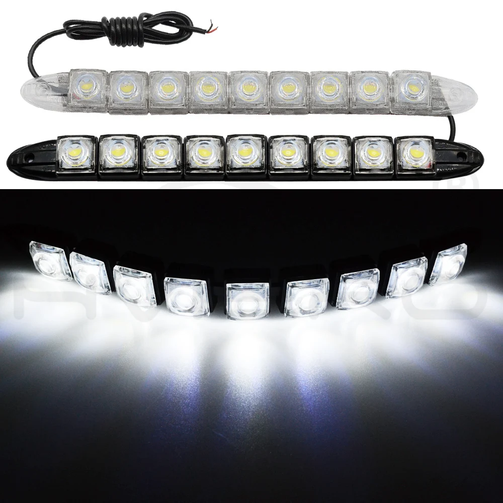 Hviero Car Styling COB DRL Fog Lights Flexible Silicone white Daytime Running Lights Auto Head Lamp Waterproof 10w Bright Led Fog Light car styling