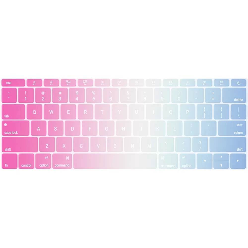 KK& LL Apple Macbook 1"(A1534), PRO 13" A1708(без сенсорной панели) силиконовый мягкий Водонепроницаемый раскладной корпус клавиатуры США - Цвет: Rainbow