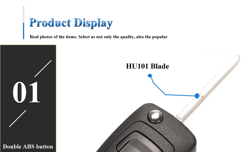 Keyforkess Flip pieghevole chiave a distanza Shell Car Key Cover 3 pulsanti per Ford Focus Mondeo Fiesta 2013 Fob custodia Auto con lama HU101 - H17423bd874624f0183fa8a6834aab522K