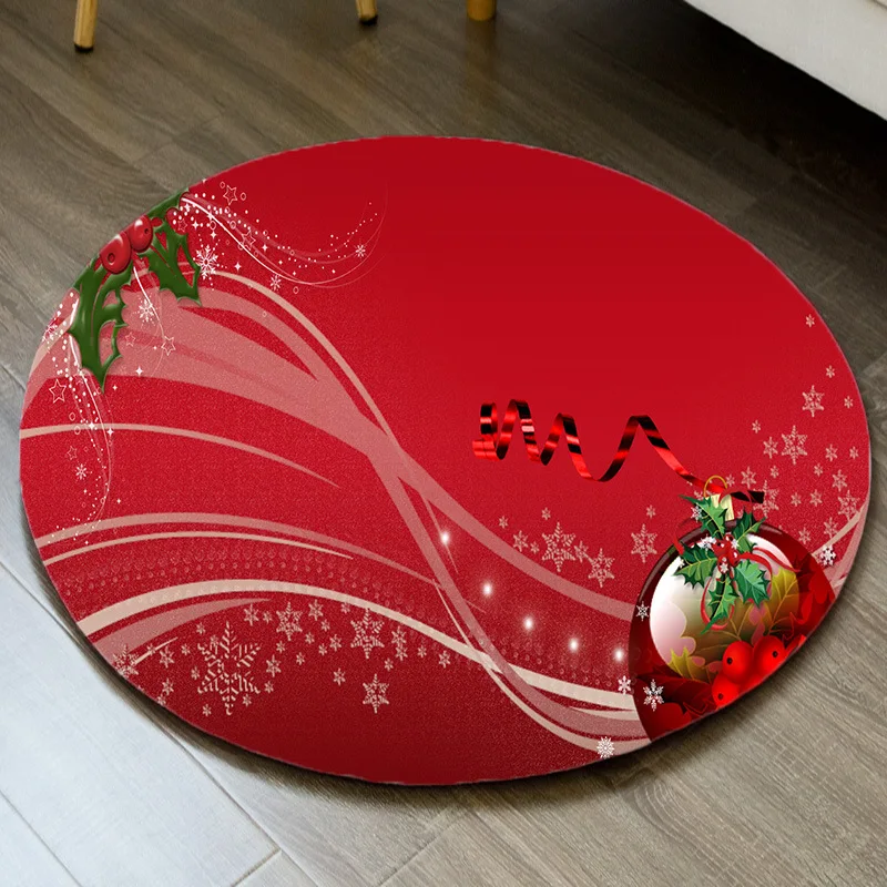 Коврик с рождественским дизайном детский игровой коврик круглый фланелевый ковер Рождественский Медведь Олень Снеговик напольный коврик подушка для стула ковёр для гостиной