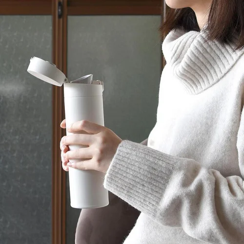 샤오미 미지아 보온병 물컵, 휴대용 온수 냉수 컵, 316L 스테인리스 스틸 잠금 디자인, 싱글 핸드 오픈, 480mL 2