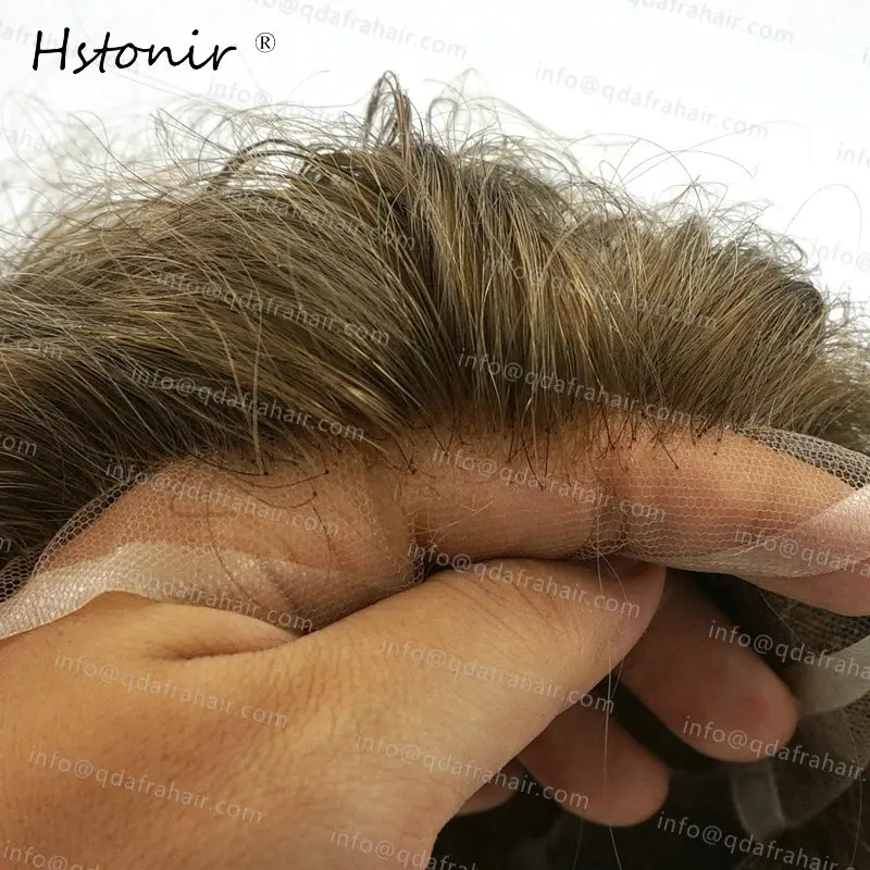 Hstonir био кружевные человеческие волосы парик мужские волосы Q6 мужские s шиньоны индийские волосы remy система U часть H045