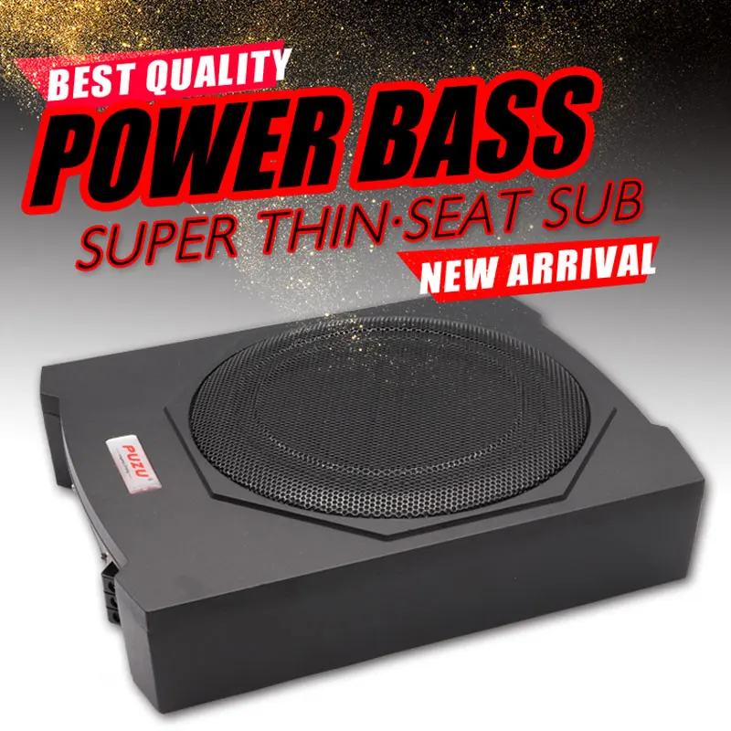 Universal Cast Aluminum Fuselage Slim 10 Inch 600W Under Seat Car Active Subwoofer Bass Amplifier Speaker for Cars Vehicle | Автомобили и