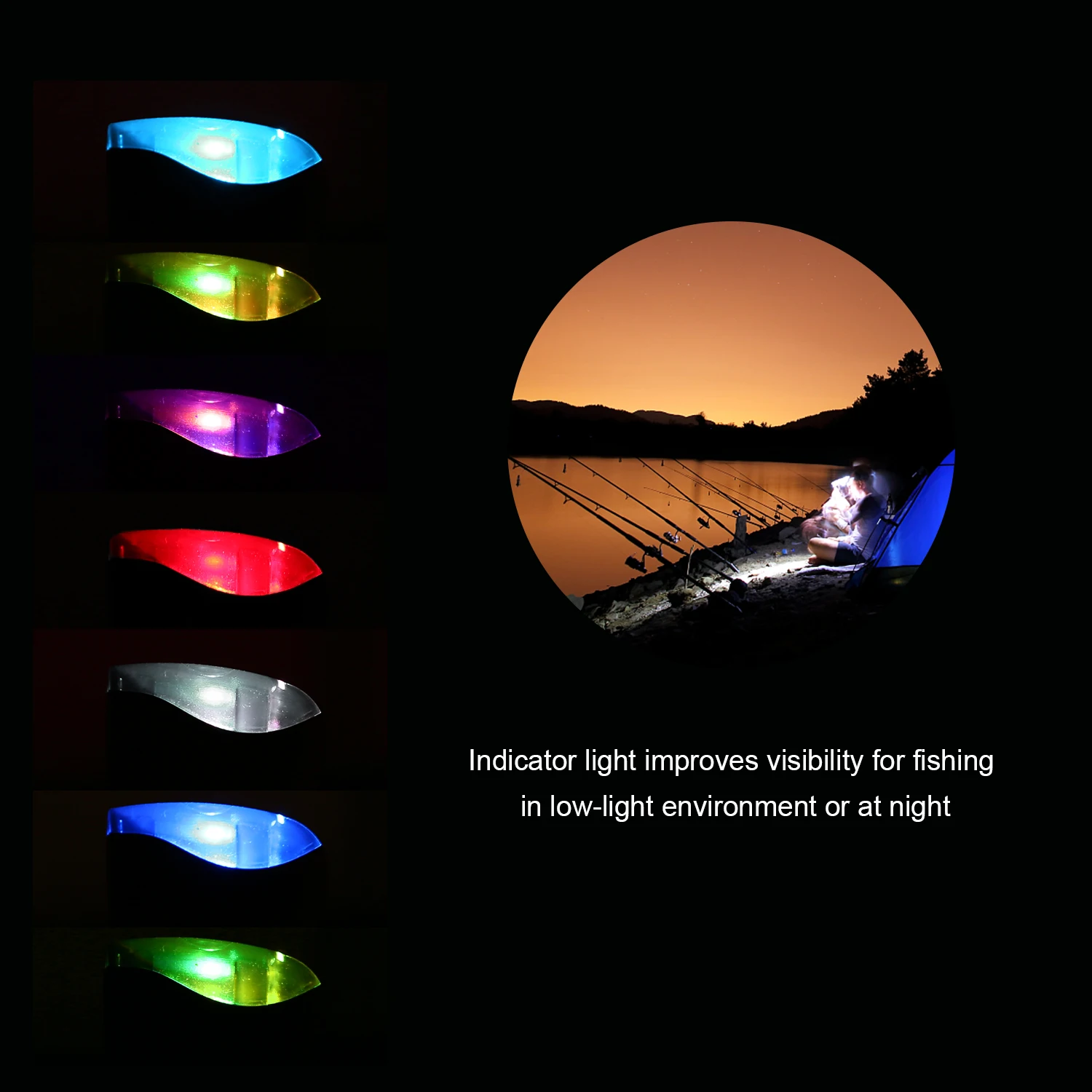 Lixada Fishing Alarm Swinger Set Carp Fishing Bite Swinger Digital Alarm LED Bite Indicator Illuminated
