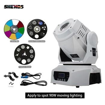 

SHEHDS 2pcs LED Spot 90W 6 Prism DMX512 Stage Effect Lighting Good For DJ Disco Party Wedding Gobo Rot Lyre Moving Head Light
