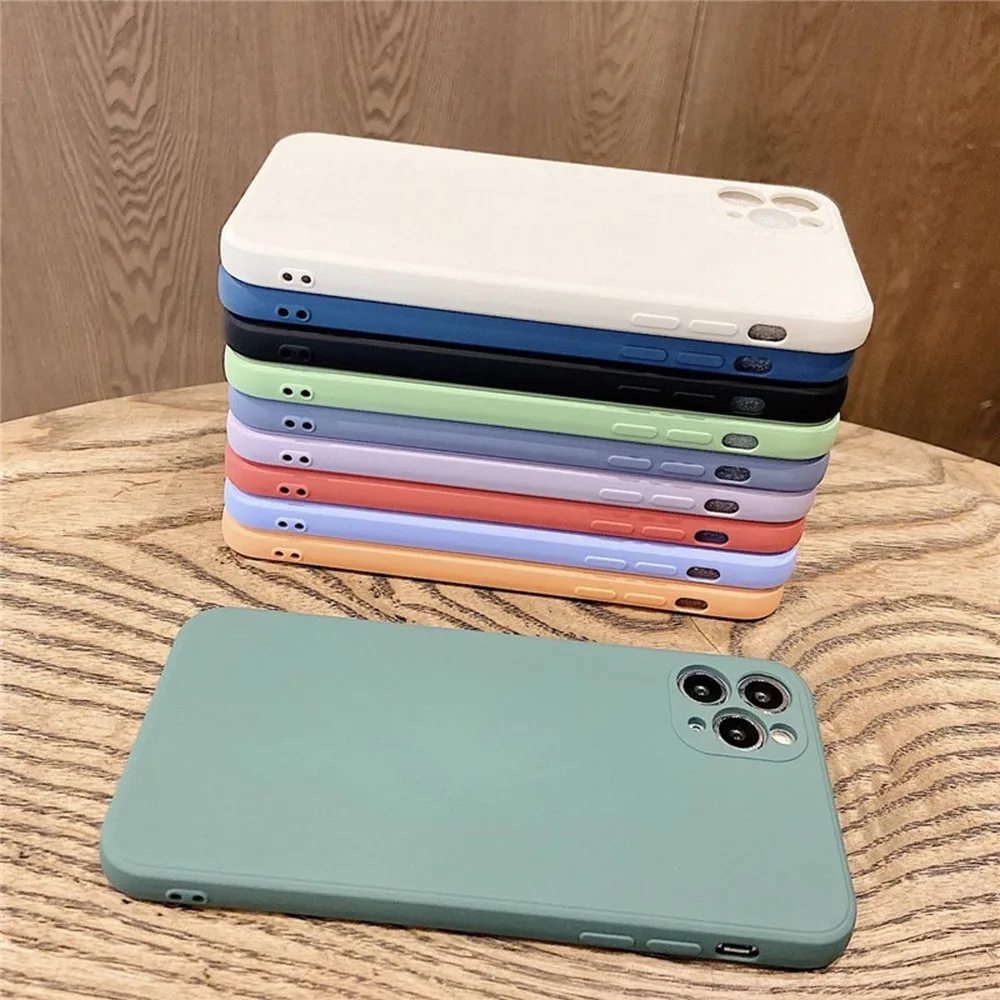

Solid Colored Liqu forApple 7 8 7plus 8plus x XR XS Max 11 11pro Max Waterproof and dustproof mobile phone soft shell