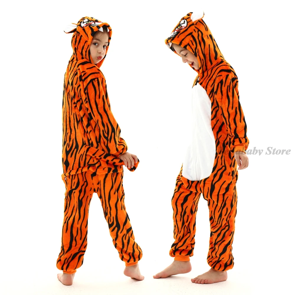 Kigurumi Spider Lion Panda Pajamas Unicorn Onesie Winter Flannel Warm Baby Girl Sleepwear Kids Boy Pyjamas Anime Children Pijama