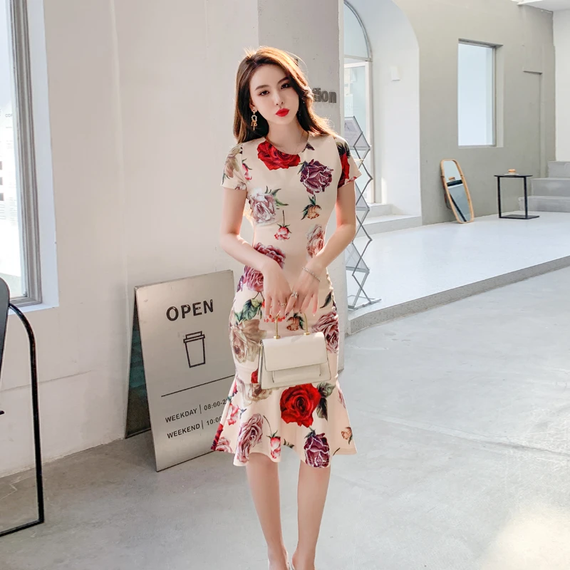 Ropa de moda para mujer con envío gratis, vestido Sexy de manga corta con estampado de cola pez para año nuevo 2022, vestidos de Traf envolvente a la cadera|Vestidos| - AliExpress