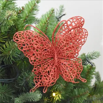 

12PCS Artificial Flowers Christmas Tree Ornaments Christmas Decorations For Home Xmas Tree New Year Decor