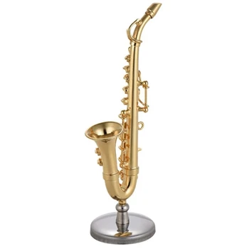 

Copper Miniature Saxophone Mini Musical Instrument Miniature Dollhouse Model Mini Alto Saxophone Tenor Saxophone