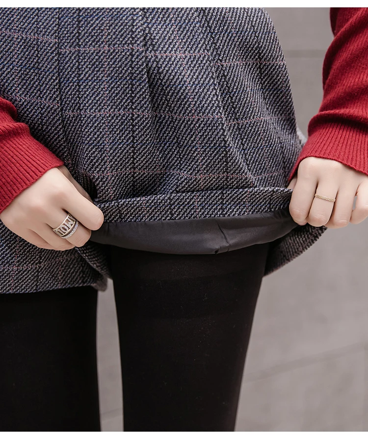 Осенние зимние шерстяные шорты женские Корейская Высокая талия клетчатые широкие шорты женские офисные женские свободные плотные шорты с поясом