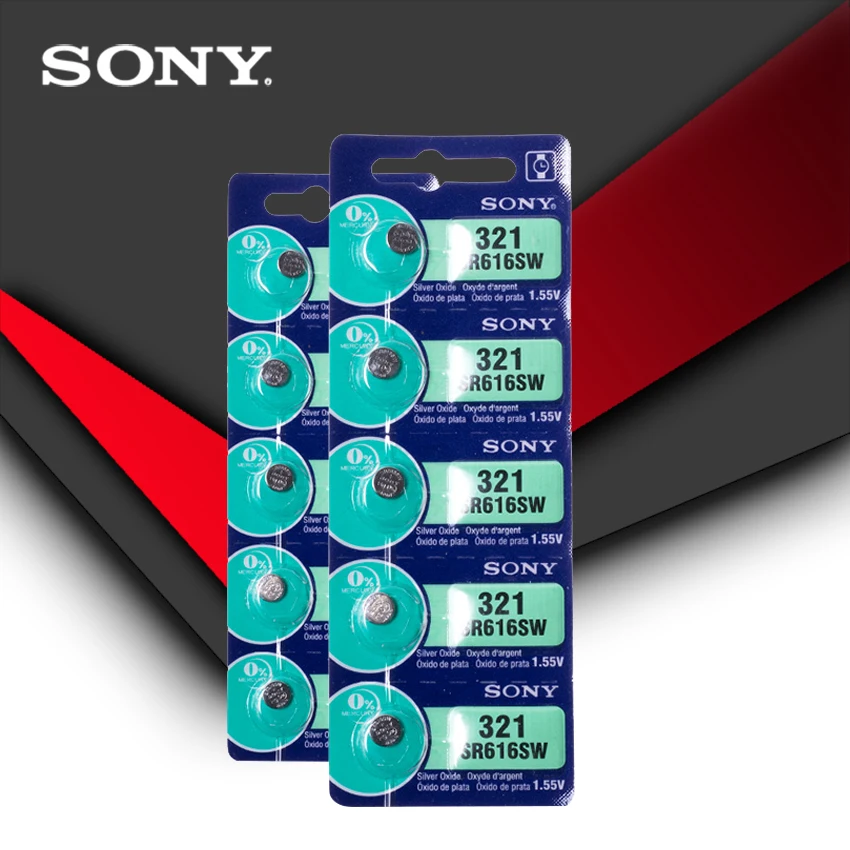 5pcs Sony 100% Original 321 SR616SW 1.55V Silver Oxide Watch Battery SR616SW  321 Button Coin Cell MADE IN JAPAN|Button Cell Batteries| - AliExpress