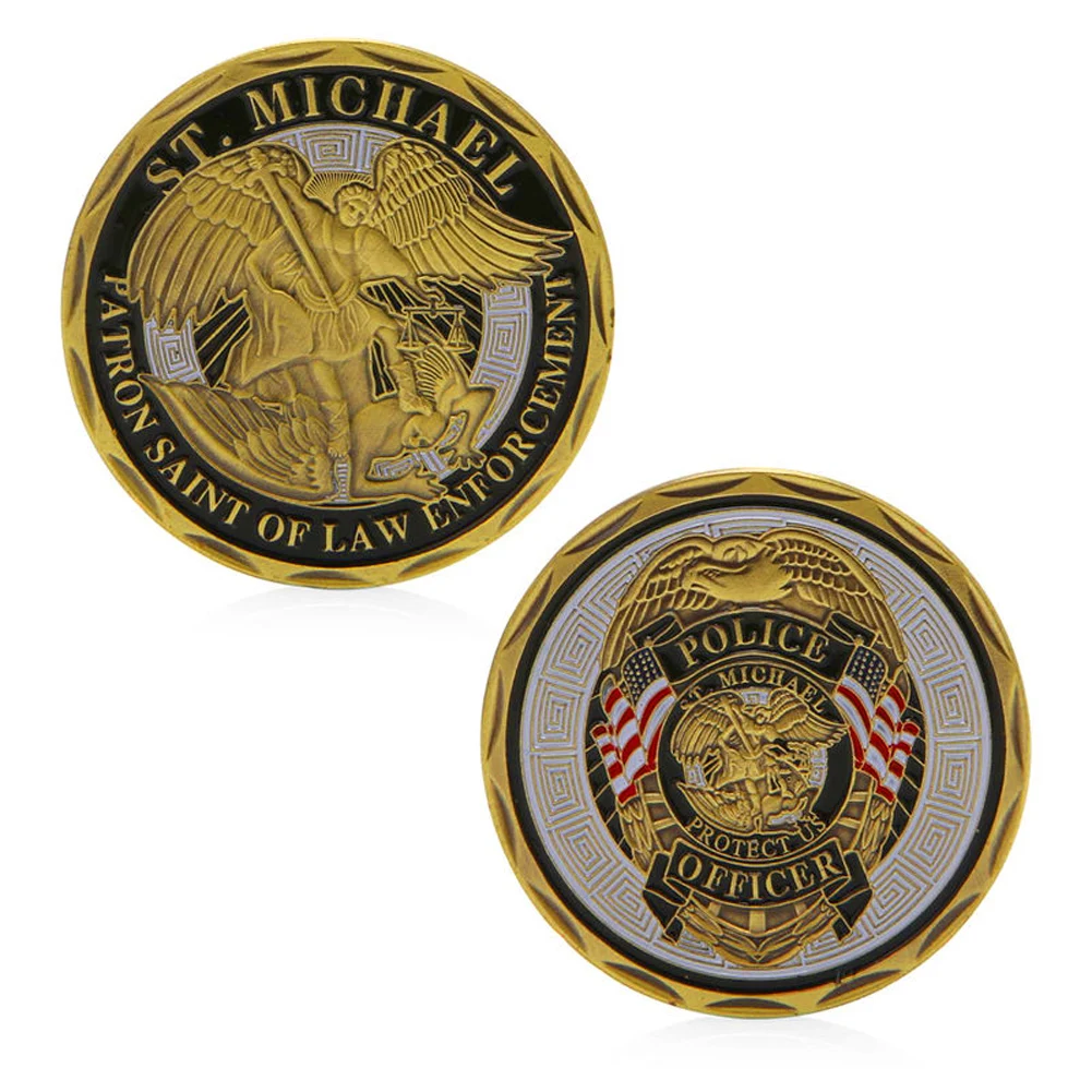 Майкл полицейский значок офицера патрон Святого памятная монета арт-подарки