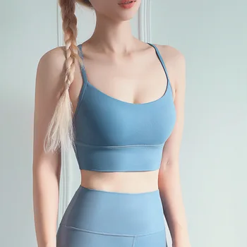 

Women's sports bra big size push high shockproof underwear sports bra small sling gathered fitness sports underwear