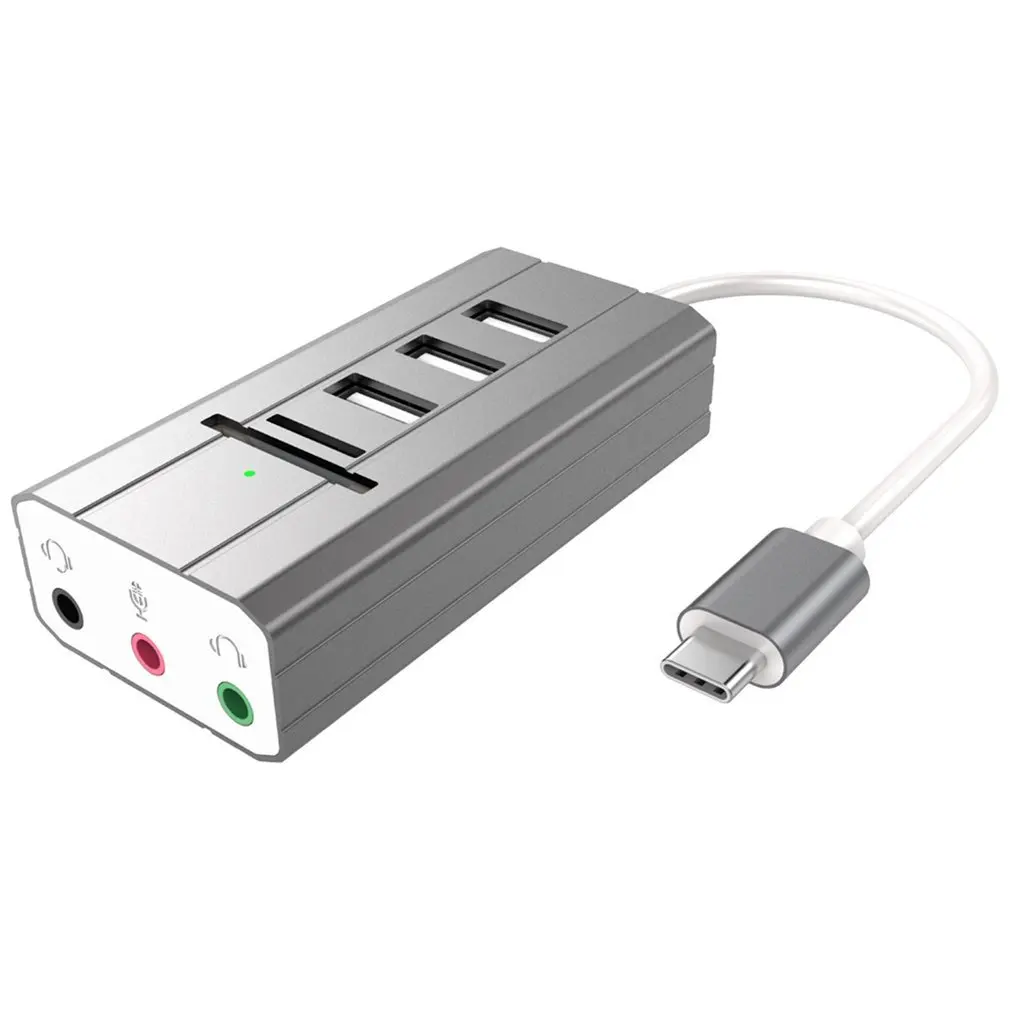 TYPE-C многофункциональный концентратор звуковая карта 3 порта стерео компьютерный