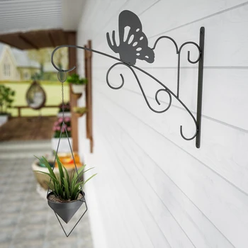 

Bird Feeder Garden Lanterns Indoor Outdoor With Screws Patio Butterfly Shape For Flower Pots Balcony Hanging Plant Bracket Iron