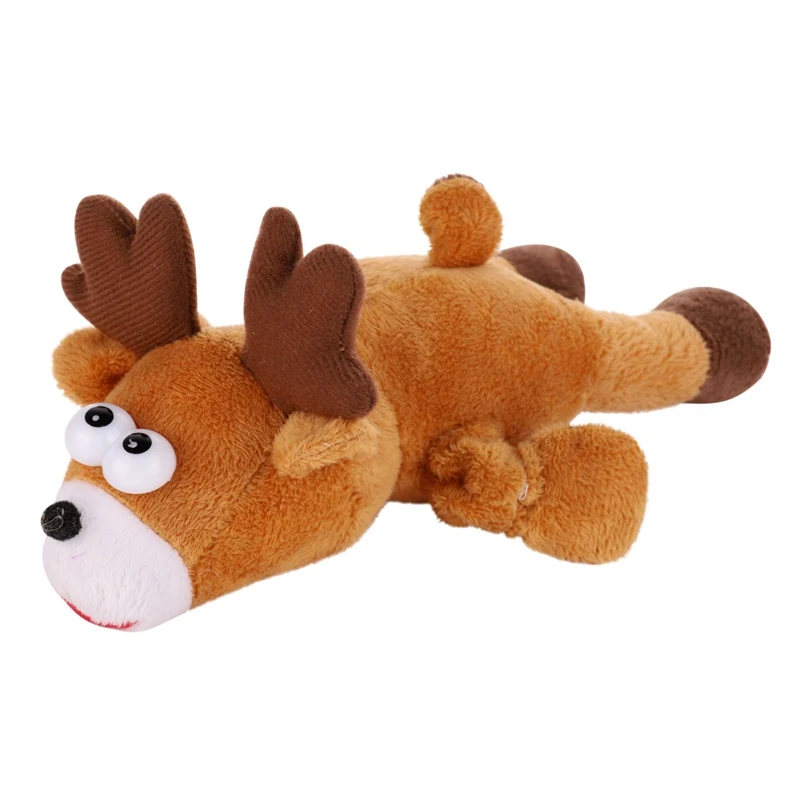 Pet Dog Toy Comfortable Training Aid Christmas Elk Plush Doll Sleep For Smart Dogs Cats Play Toys Small Large | Дом и сад