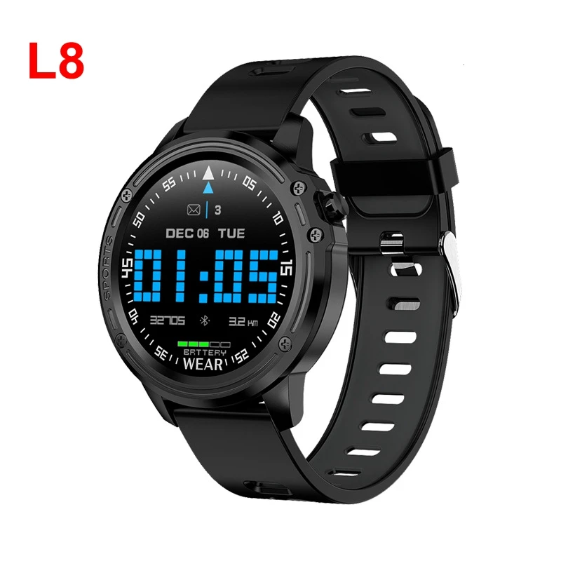 Новые L5 L8 L9 умные часы для мужчин IP68 водонепроницаемые Reloj Hombre с ЭКГ PPG кровяное давление сердечный ритм спортивные фитнес умные часы - Цвет: L8 black