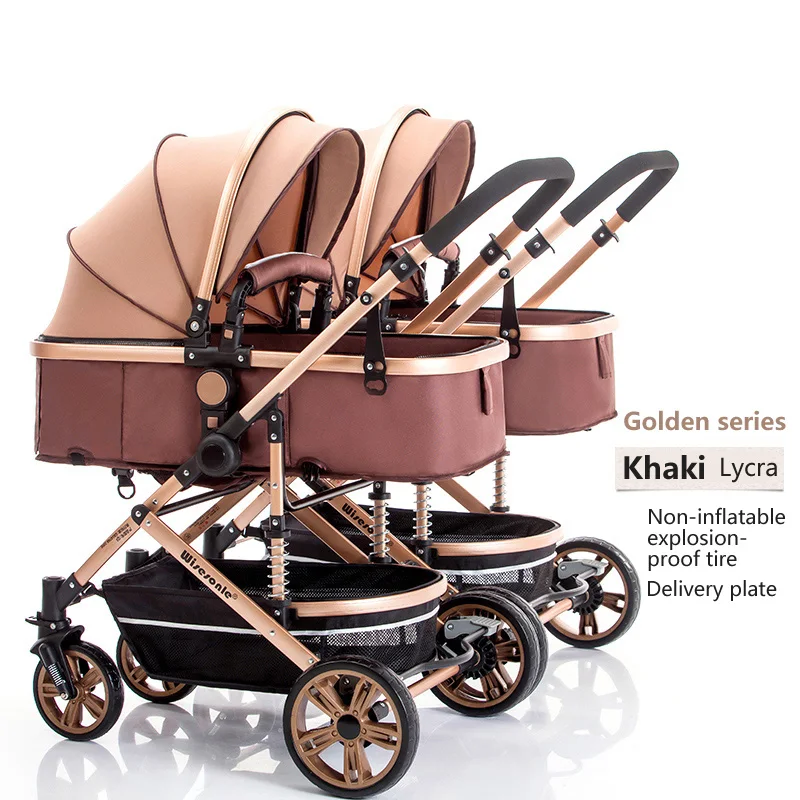 Легкая коляска babyfond для близнецов с высоким ландшафтом может сидеть