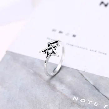 

Kindey New Trendy Silver Color David Star Rings For Women Wedding Men Jewelry Finger Rings Wholesale