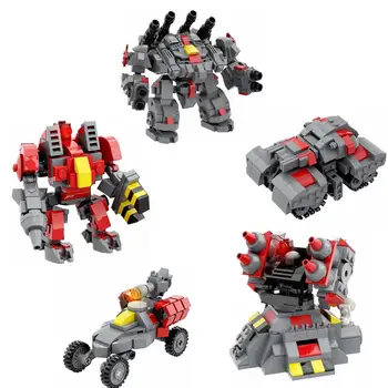 

Modiker 2020 MOC Engineering Vehicle Tower Armored Mecha Bricks Model Small Particles Building Block Educational Toy-Red