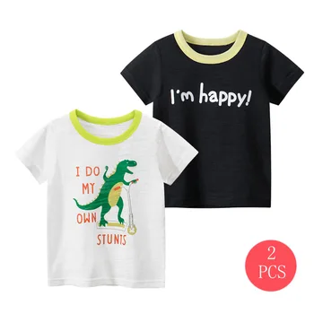 

27 Kids 2 pcs New Children Clothes Sports Suit With Boys Tshirt and Pants Cotton Fabric Solid Tee Summer Suit For 2-9 Years