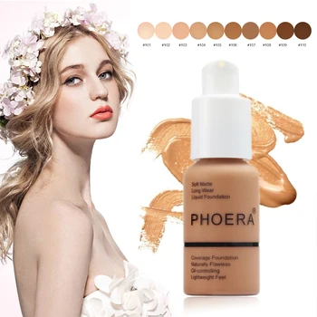 

PHOERA 30ml Foundation Makeup Primer Whitening Concealer Moisturizer Long Wear Oil Control Liquid Foundation Base Makeup TSLM2