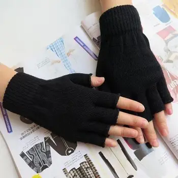 

Gloves Women Men Solid Fingerless Fleece Winter Warm Mittens for Autumn Ladies Female Gloves Mittens Handschoenen