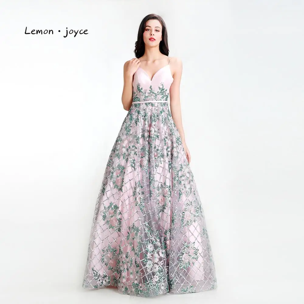 

Lemon joyce Prom Dresses Long 2019 Sexy Sleeveless Backless Sequined Ball Gowns for Party Plus Size