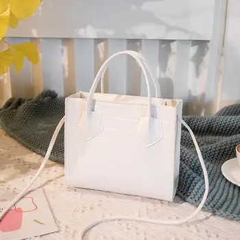 

New Small Crocodile Pattern Solid Color PU Leather Crossbody Bags For Women Summer Lady Shoulder Handbags Female Simple Totes