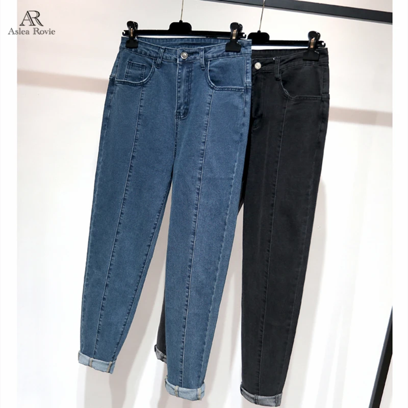 Jeans Woman High Waist Plus Size Female Full Length Skinny Retro Blue Fashion Denim Harem Pants Jeans Woman High Waist Plus Size Female Full Length Skinny Retro Blue Fashion Denim Harem Pants