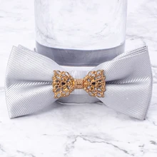 Новое поступление мужской 3 цвета галстук-бабочка металлический бант Украшение галстук для мужчин и женщин Мальчик костюмы Свадебная деловая вечеринка