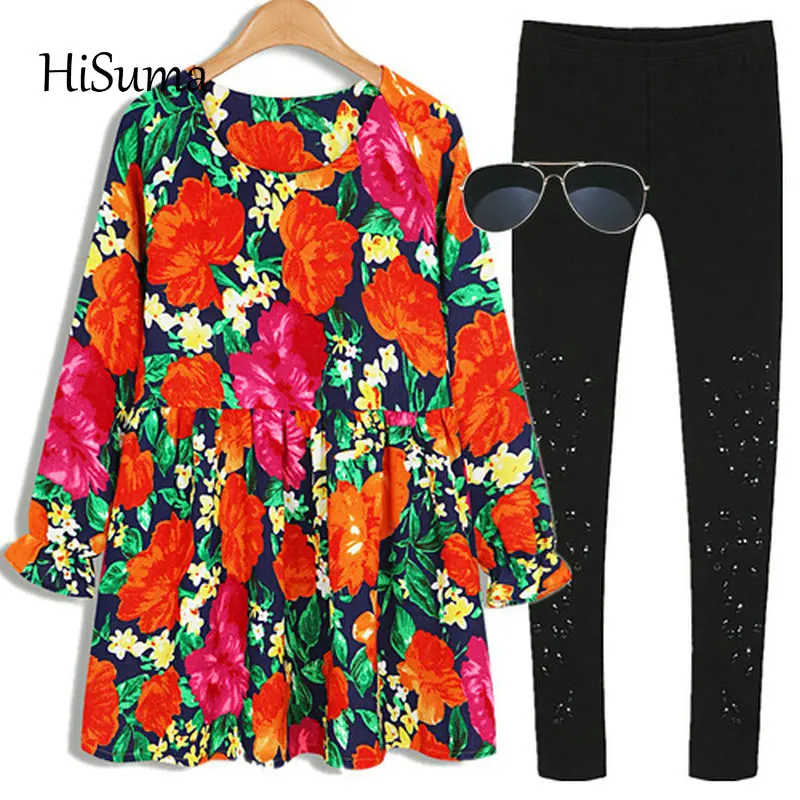 Женское шифоновое платье-трапеция с круглым вырезом рукавами-фонариками и