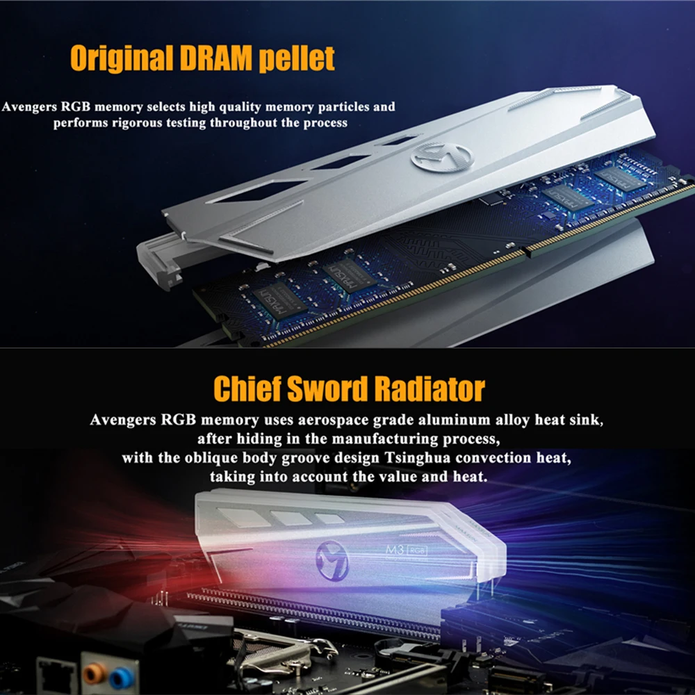 Newest MAXSUN RGB Lighting RAM ddr4 8GB 3200MHz
