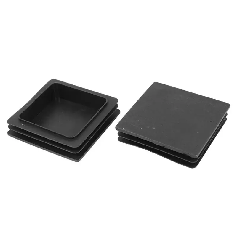 

New-100mm x 100mm Plastic Ribbed Square End Caps Cover Tube Inserts 2 Pcs