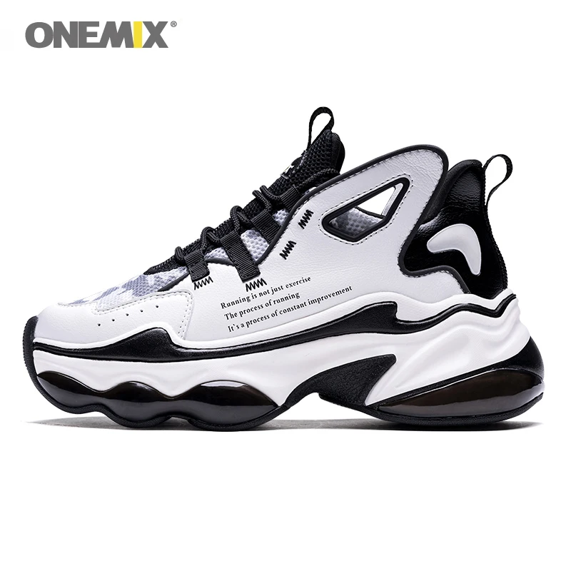 ONEMIX/спортивная обувь для мужчин с воздушной подушкой; дышащие сетчатые черные кроссовки для женщин; светоотражающие кроссовки для бега; кроссовки; прогулочная обувь
