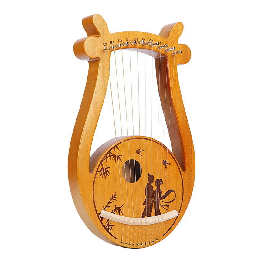 10 String Wooden Lyre Harp Resonance Box String Instrument & Tuning