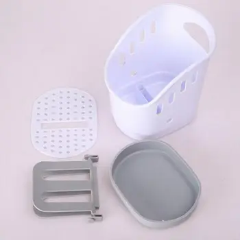 

New Top Sponge Holder Kitchen Sink Caddy with 3 Compartments and Sanitary Drainer Non-Slip Base Flexible Safe ABS Material Sink