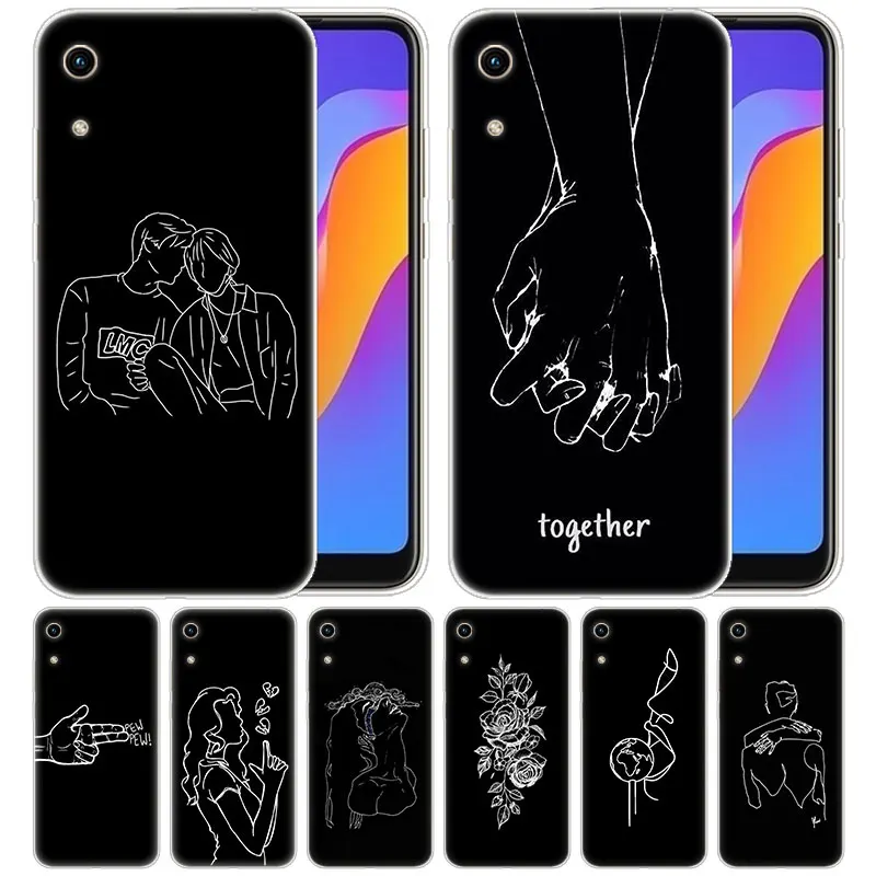 Роскошный силиконовый чехол с абстрактными линиями для huawei Honor 9X 8A 7A 20 Pro 7X8X7 S 8S 8 9 10