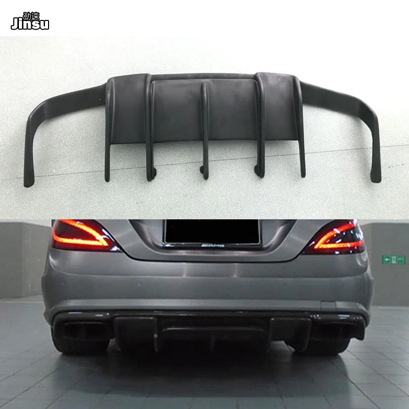 R style fiber glass rear lip diffuser For benz cls class cls350 cls550 sport bumper cls63 amg FRP black primer spoiler 2013 | Автомобили и